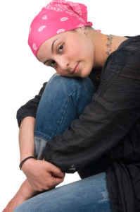 Cancer-woman-right-NO-BG-WEB girl with pink bandana - cancer